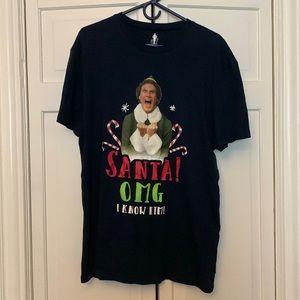 Elf XL t-shirt and fleece pants pajama set.
